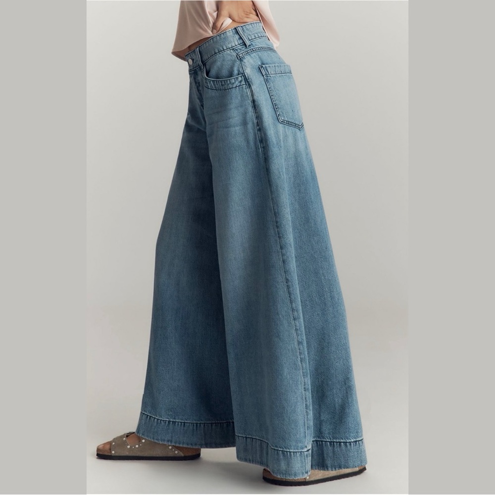 Anthropologie Pilcro Mid-Rise Super Wide Leg Jeans
Elkhorn Coral Blue 30 NWT - Picture 15 of 16